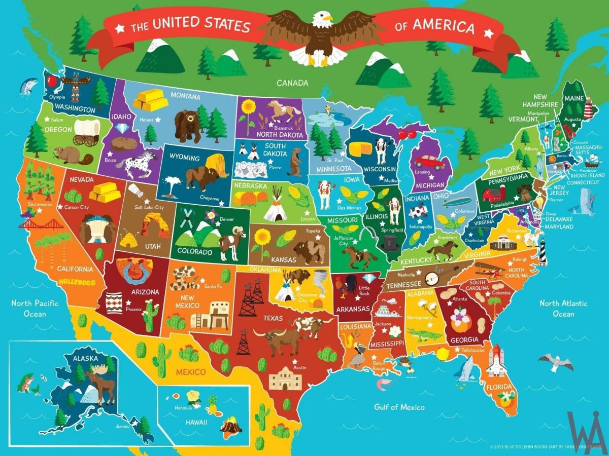 الولايات المتحدة الأمريكية خريطة الجذب السياحي