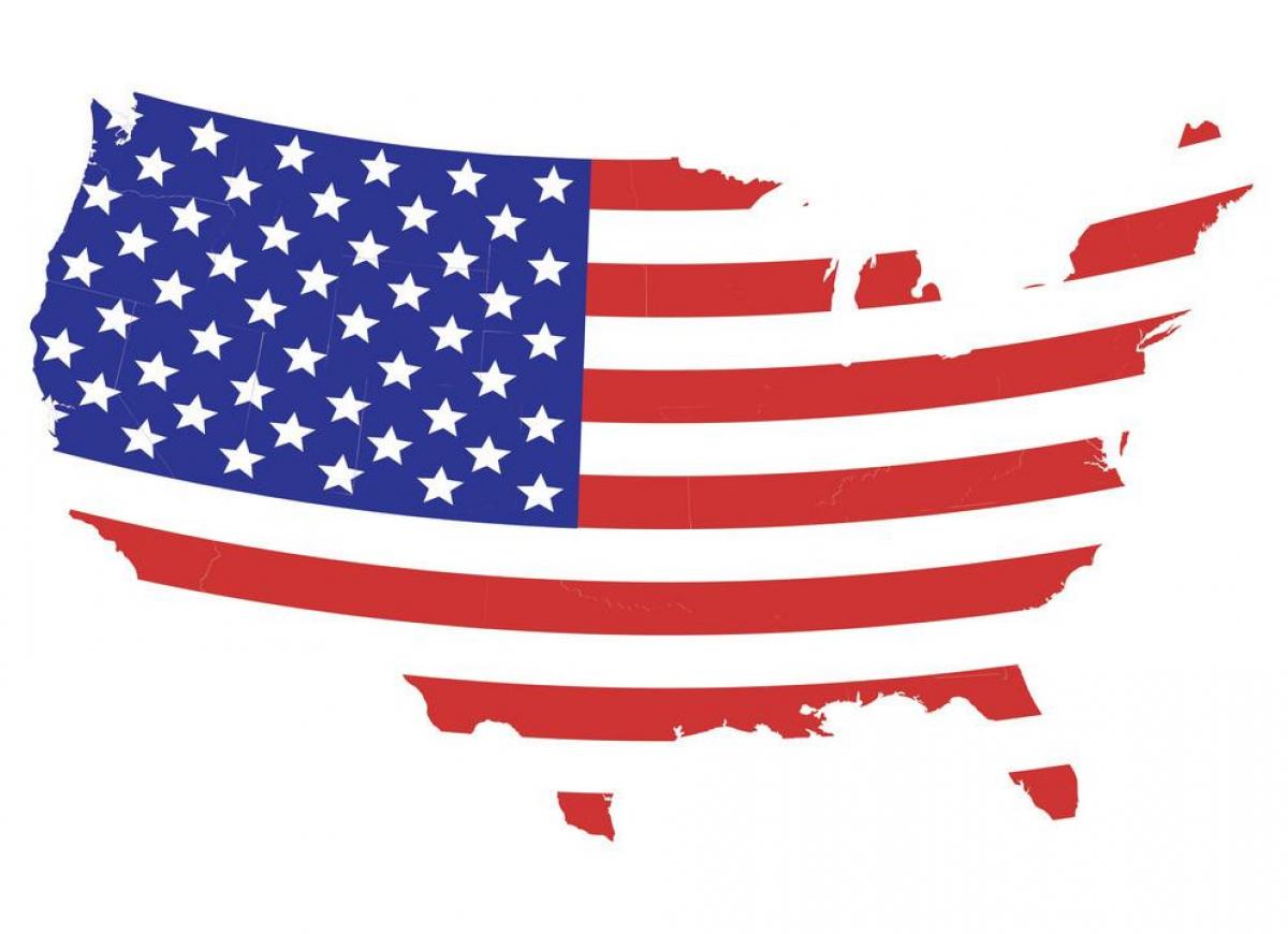 خريطة العلم الولايات المتحدة الأمريكية