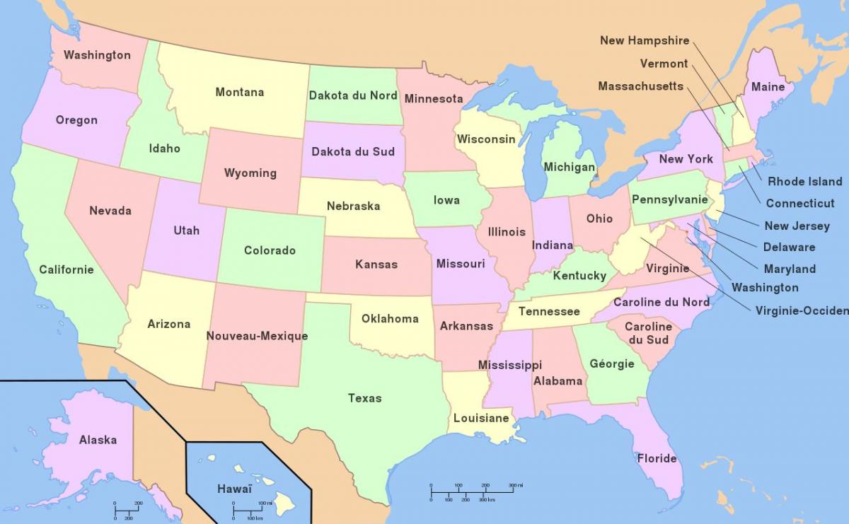 الولايات المتحدة الأمريكية على الخريطة