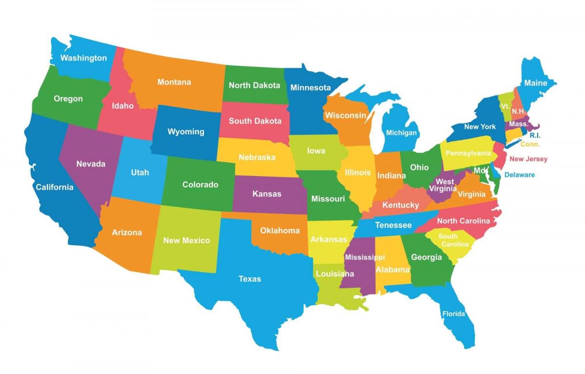 خريطة إدارية في الولايات المتحدة الأمريكية